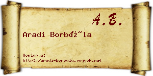 Aradi Borbála névjegykártya