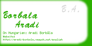 borbala aradi business card