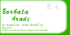 borbala aradi business card